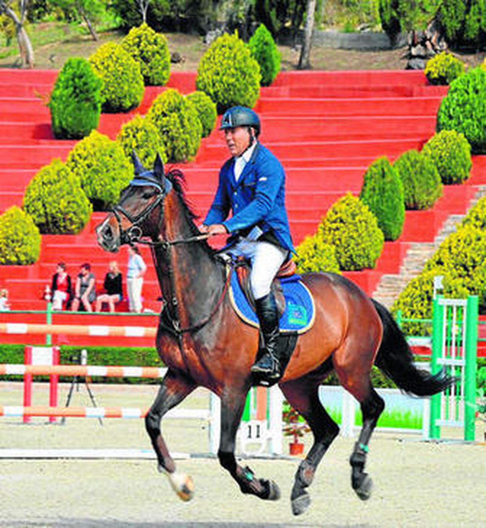 Un jinete durante un concurso.