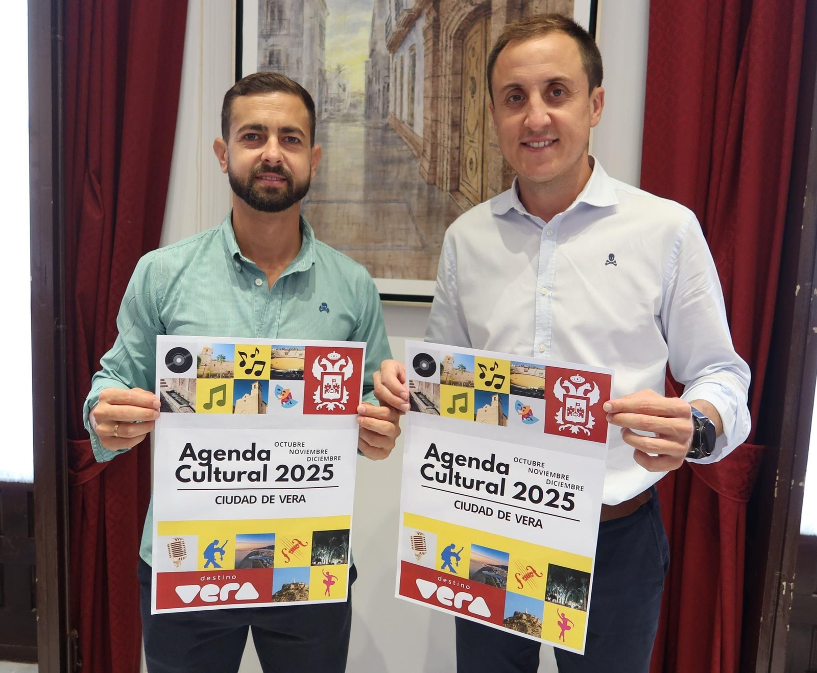 Alcalde y concejal de Cultura en la presentación de la agenda del tercer trimestre.