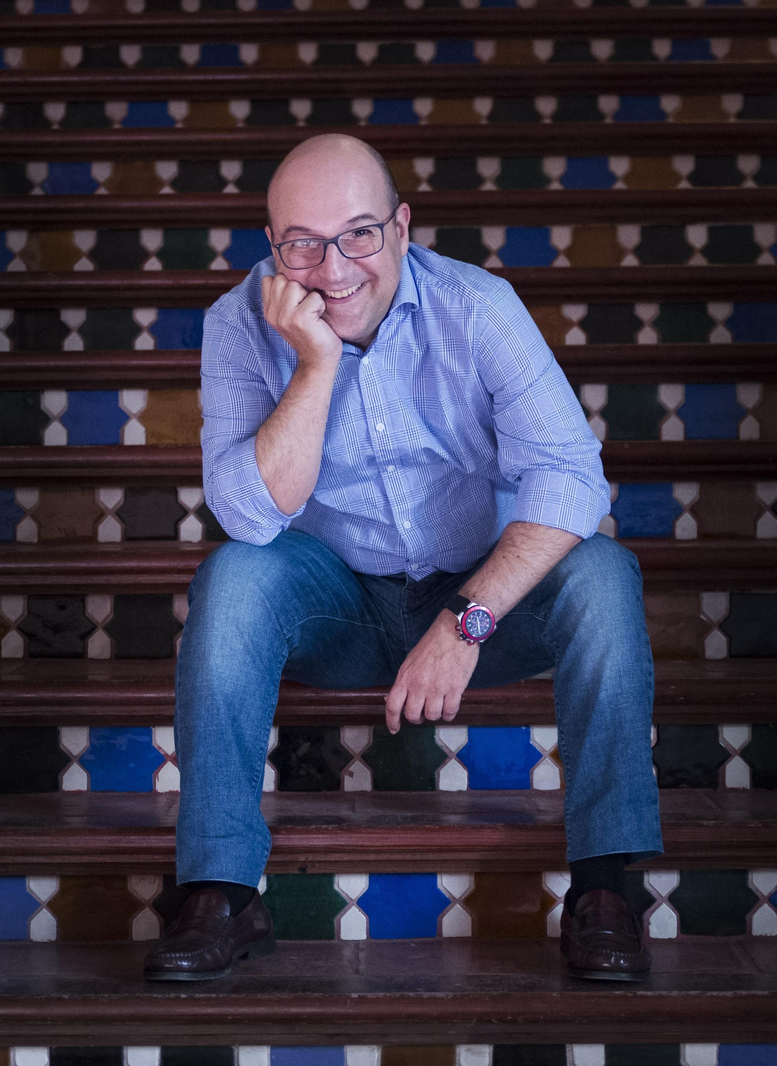 Óscar de Alfonso, en el palacio de los Marqueses de La Algaba.