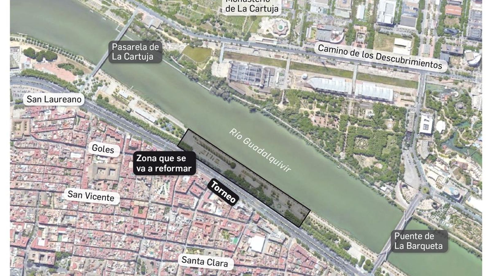 Zona que será reformada.