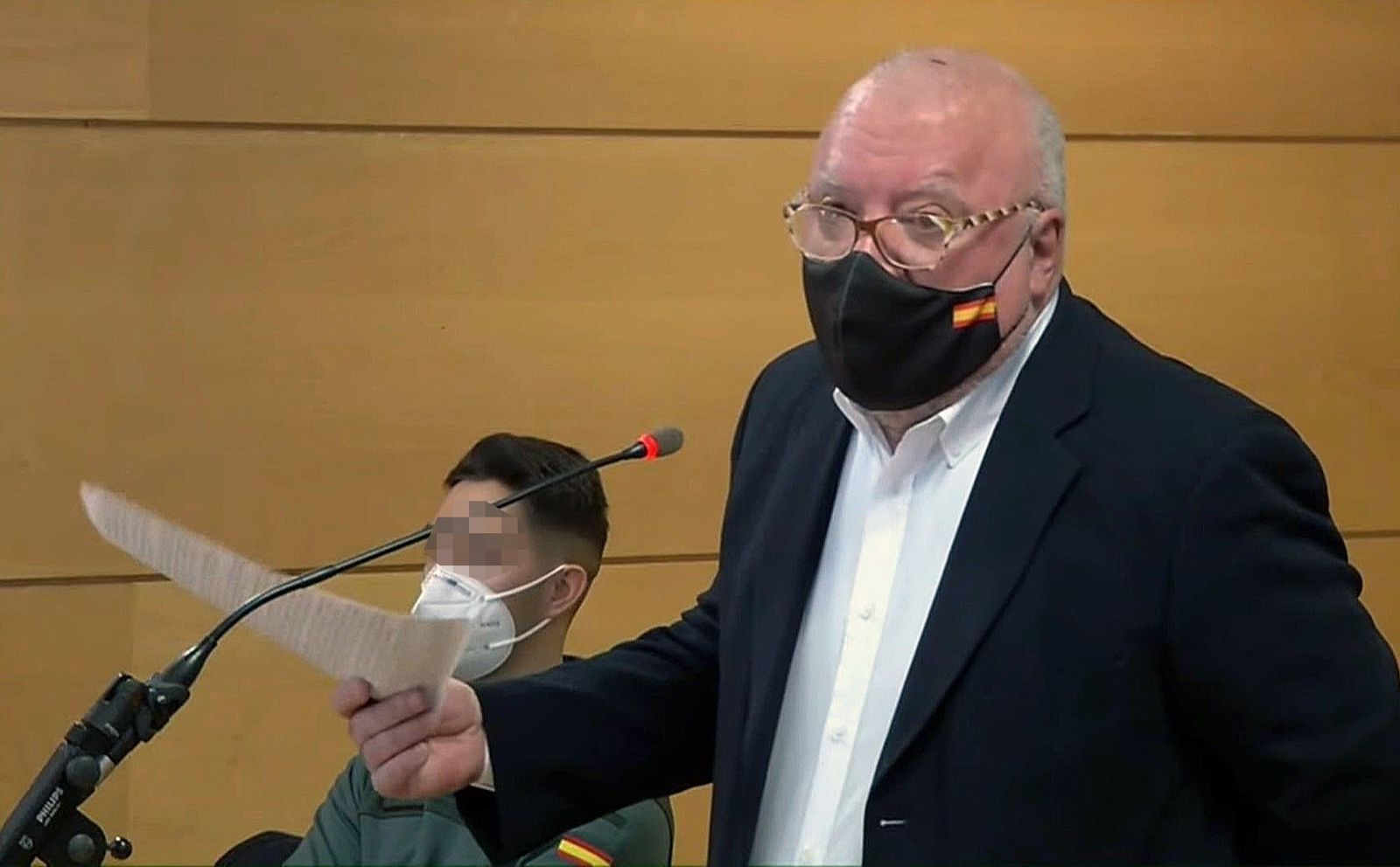 El ex comisario Villarejo durante el juicio.