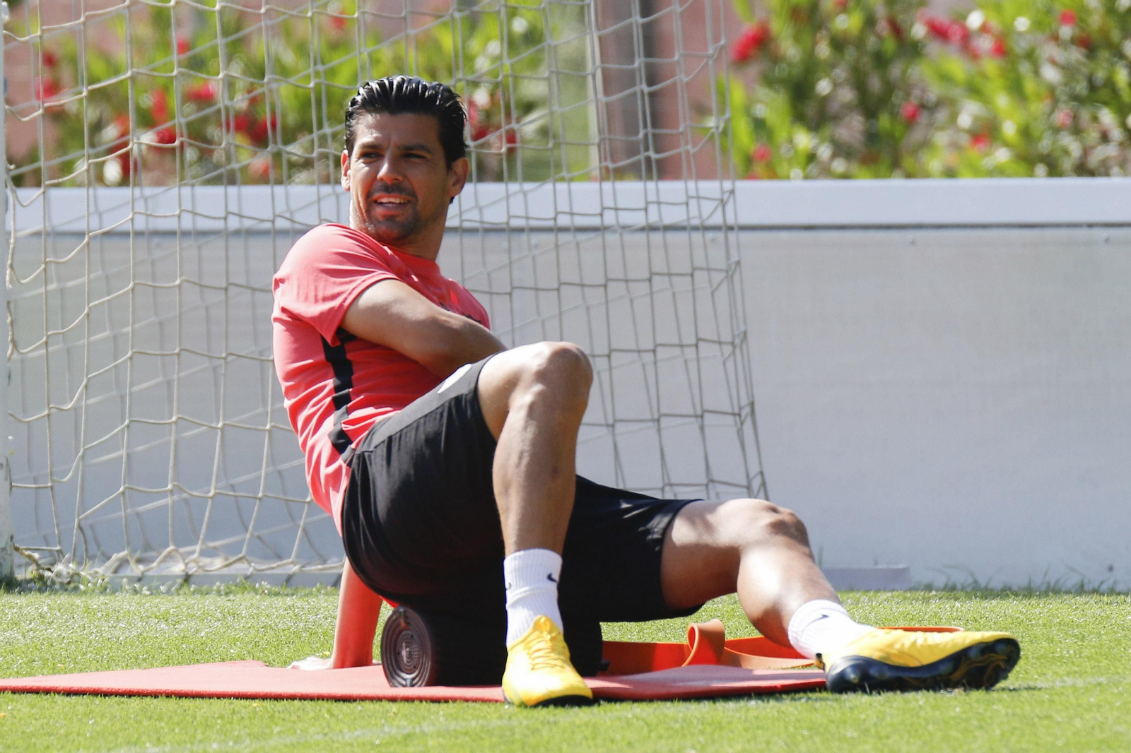Nolito, durante un reciente entrenamiento con el Sevilla.