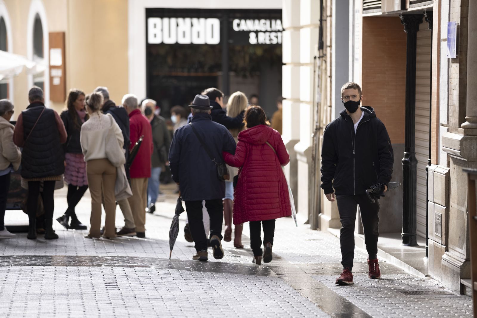 Ambiente en el centro de Huelva el pasado 25 de diciembre.