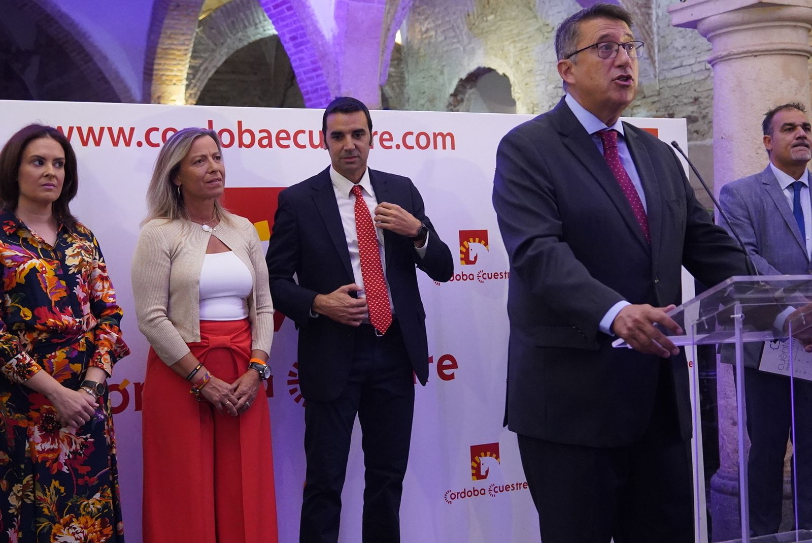 El presidente de Córdoba Ecuestre, Rafael Blanco, durante la inauguración de Cabalcor.