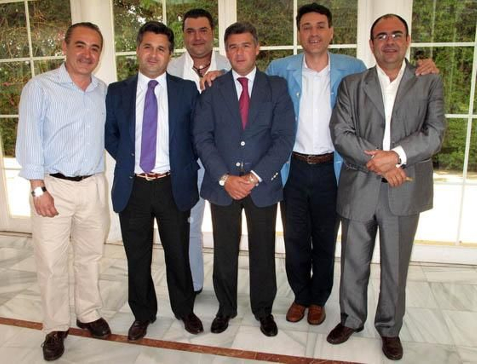 Manolo González (Restaurante La Infanta) Alberto Vázquez e Ignacio Vázquez (Viñafiel), Sergio Barba (Bodega El Rinconcillo) José Antonio Sánchez, de Tapas Viapol, y Jorge Aguilar (Viñafiel).

Foto: Victoria Ramírez