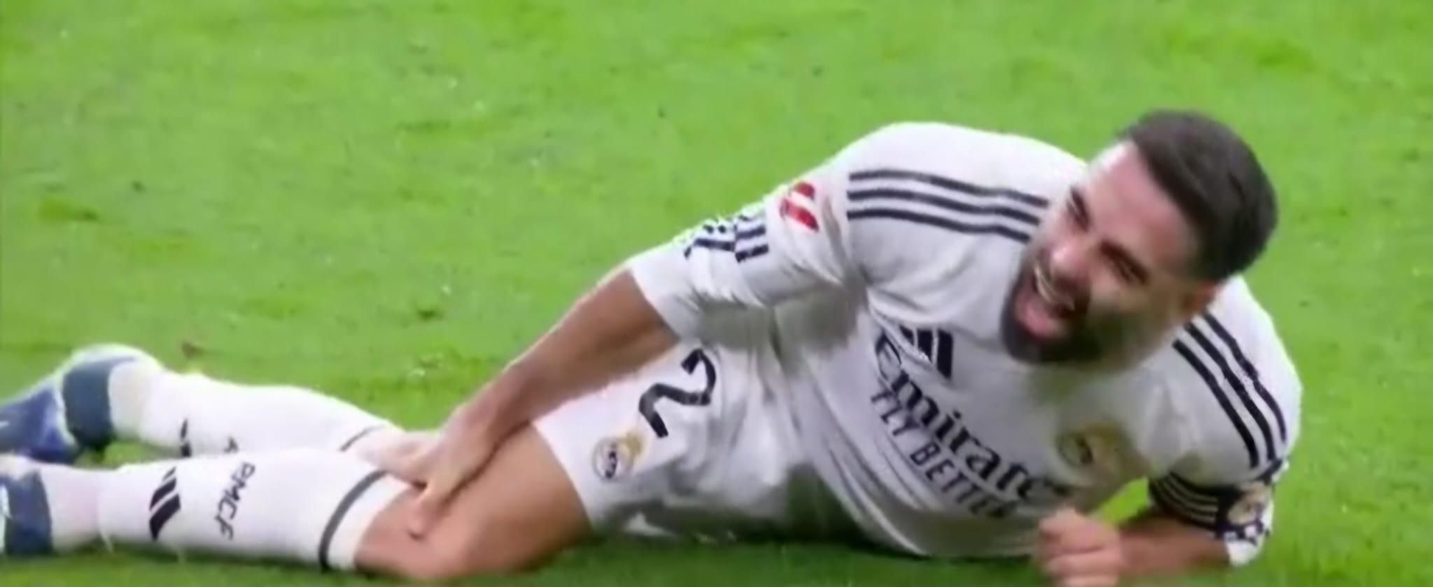 Dani Carvajal (Real Madrid) en el momento de la lesión