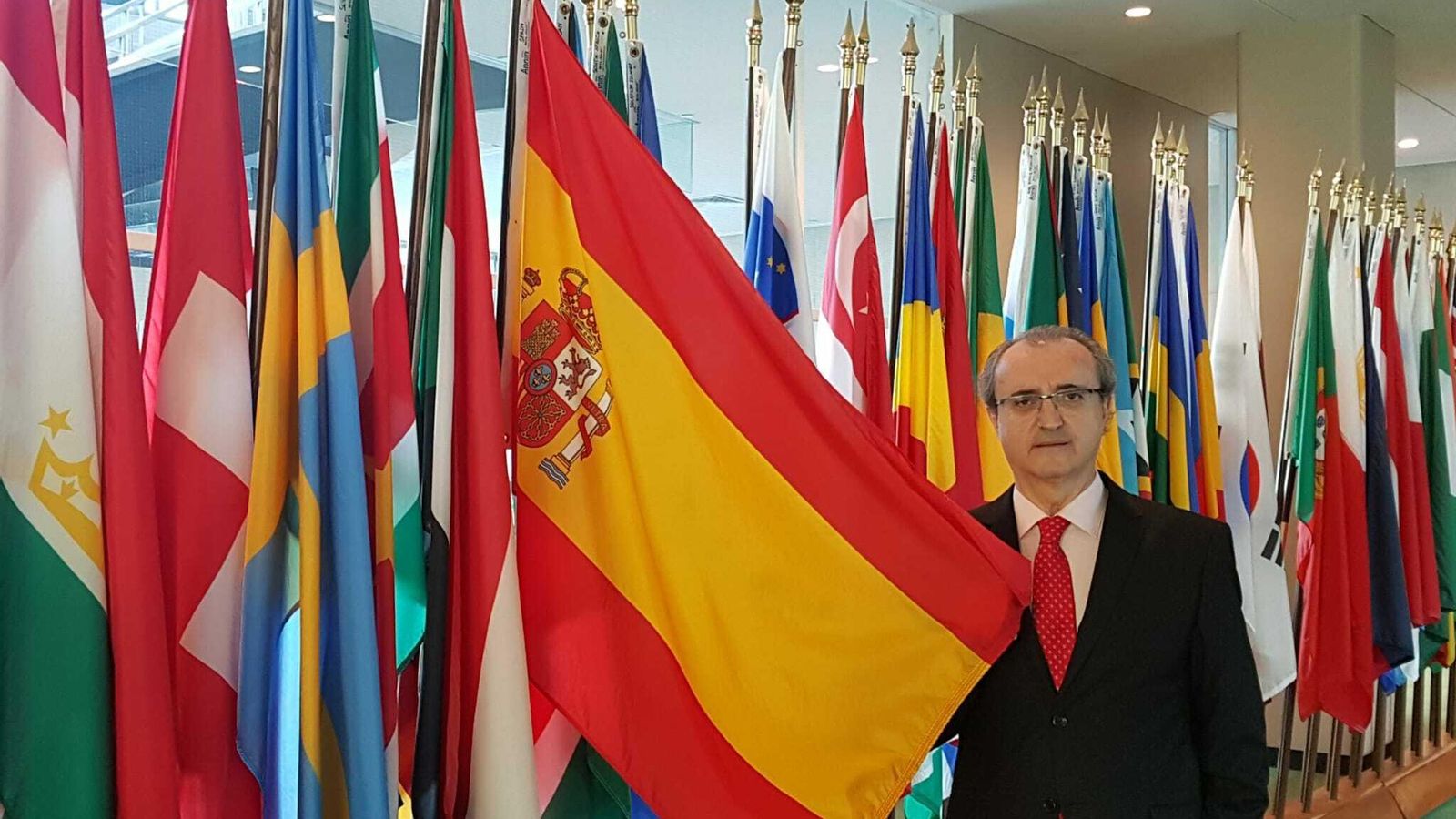 El economista almeriense ayer en la sede de las Naciones Unidas en Nueva York