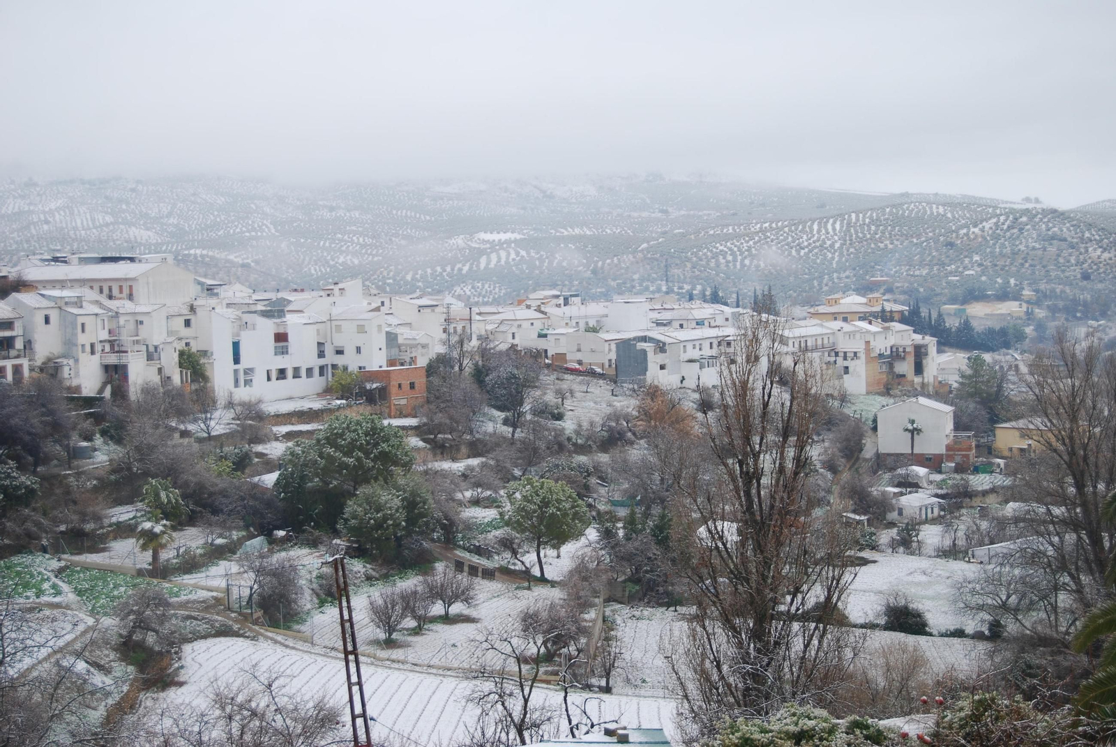 Priego de Córdoba, cubierto por la nieve