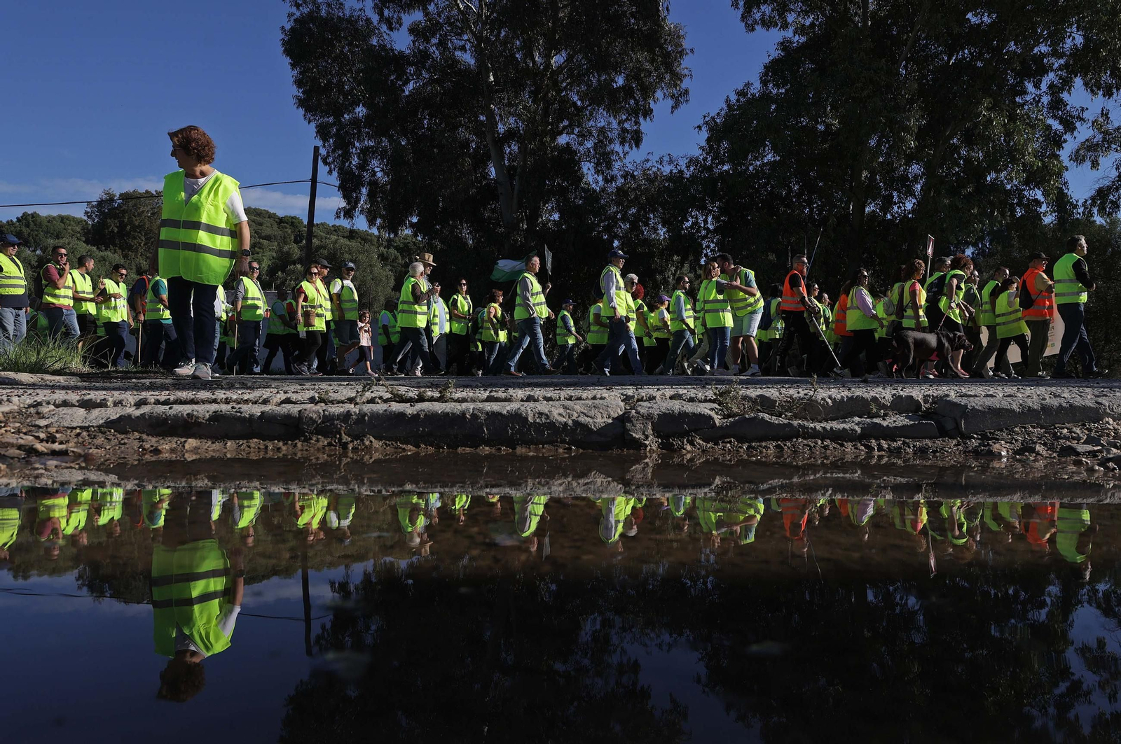 Fotos de la manifestación por el arreglo integral de la carretera A-405 de Jimena