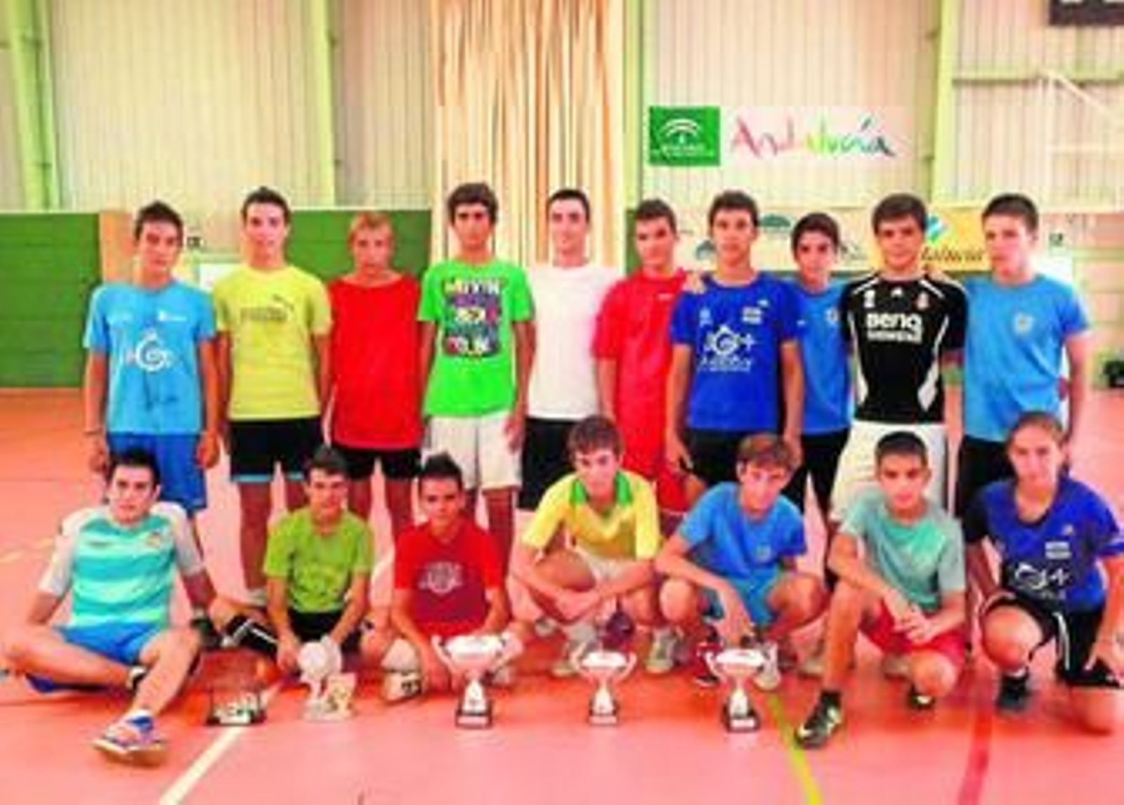 Niños que formaron parte de los equipos que compitieron en la liga de barrios en Aracena.