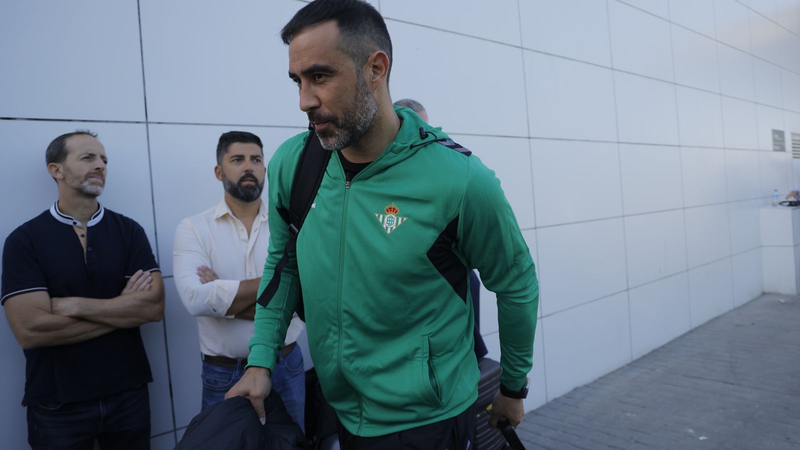 Claudio Bravo, a la llegada al aeropuerto de San Pablo.