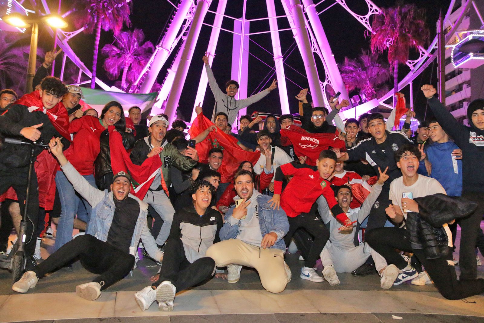 La celebración de la afición marroquí de Almería, en imágenes