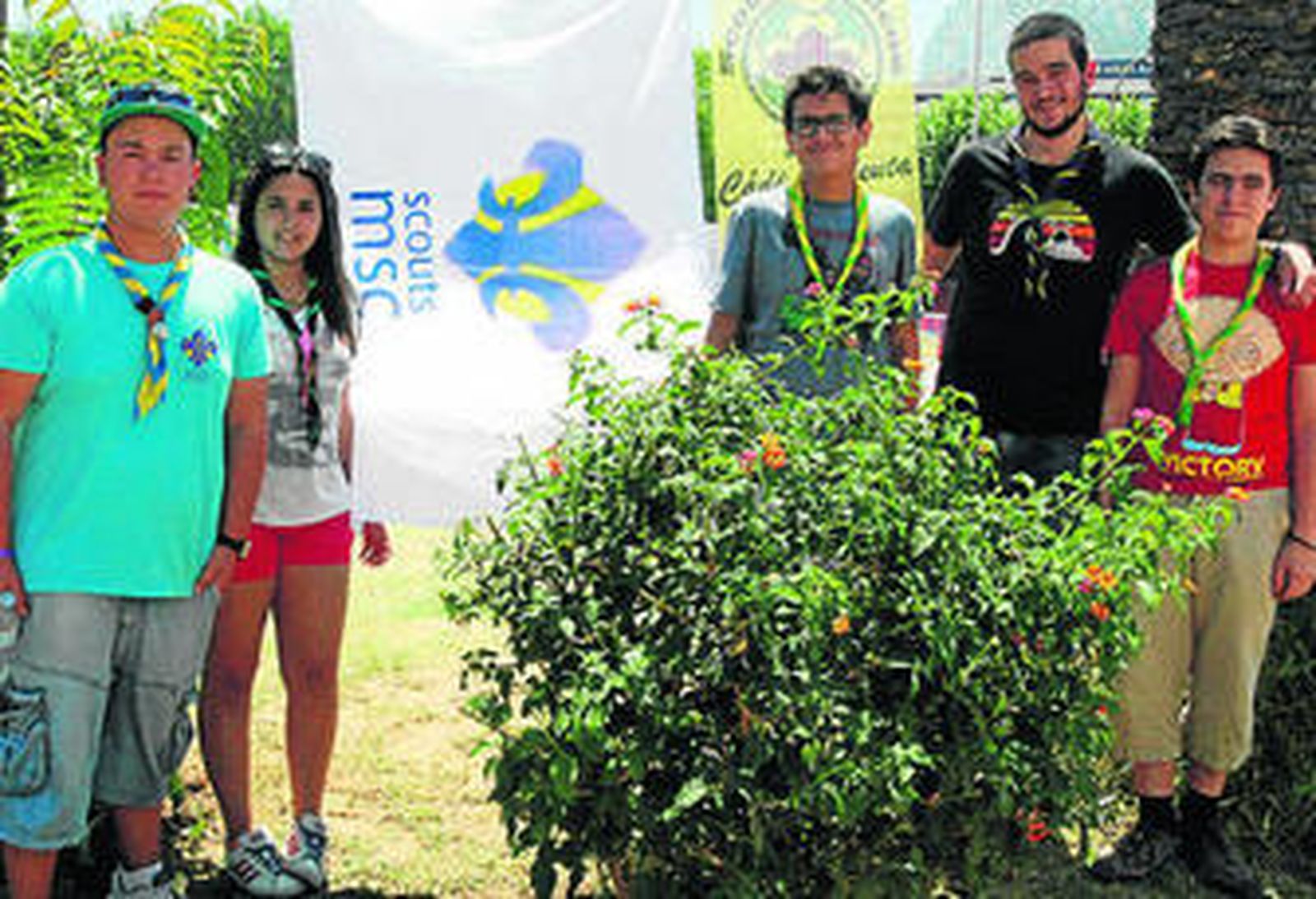 Scouts, en la Casa de la Juventud, ayer.