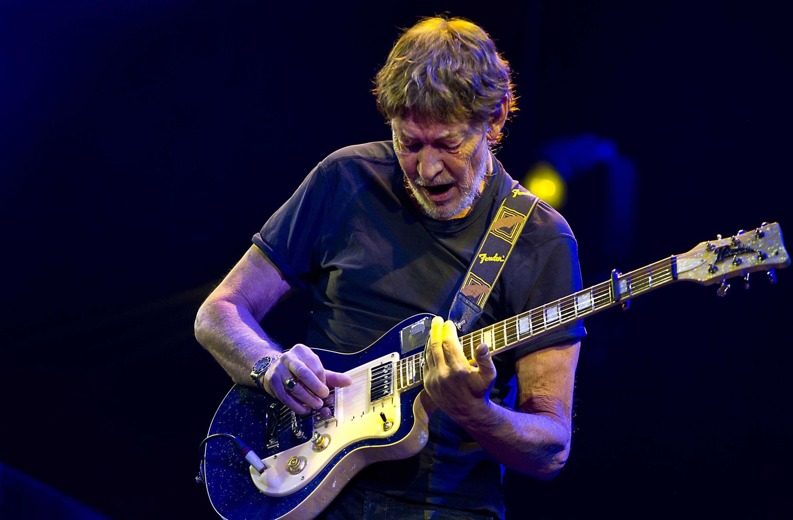 Chris Rea tocando la guitarra en 2014