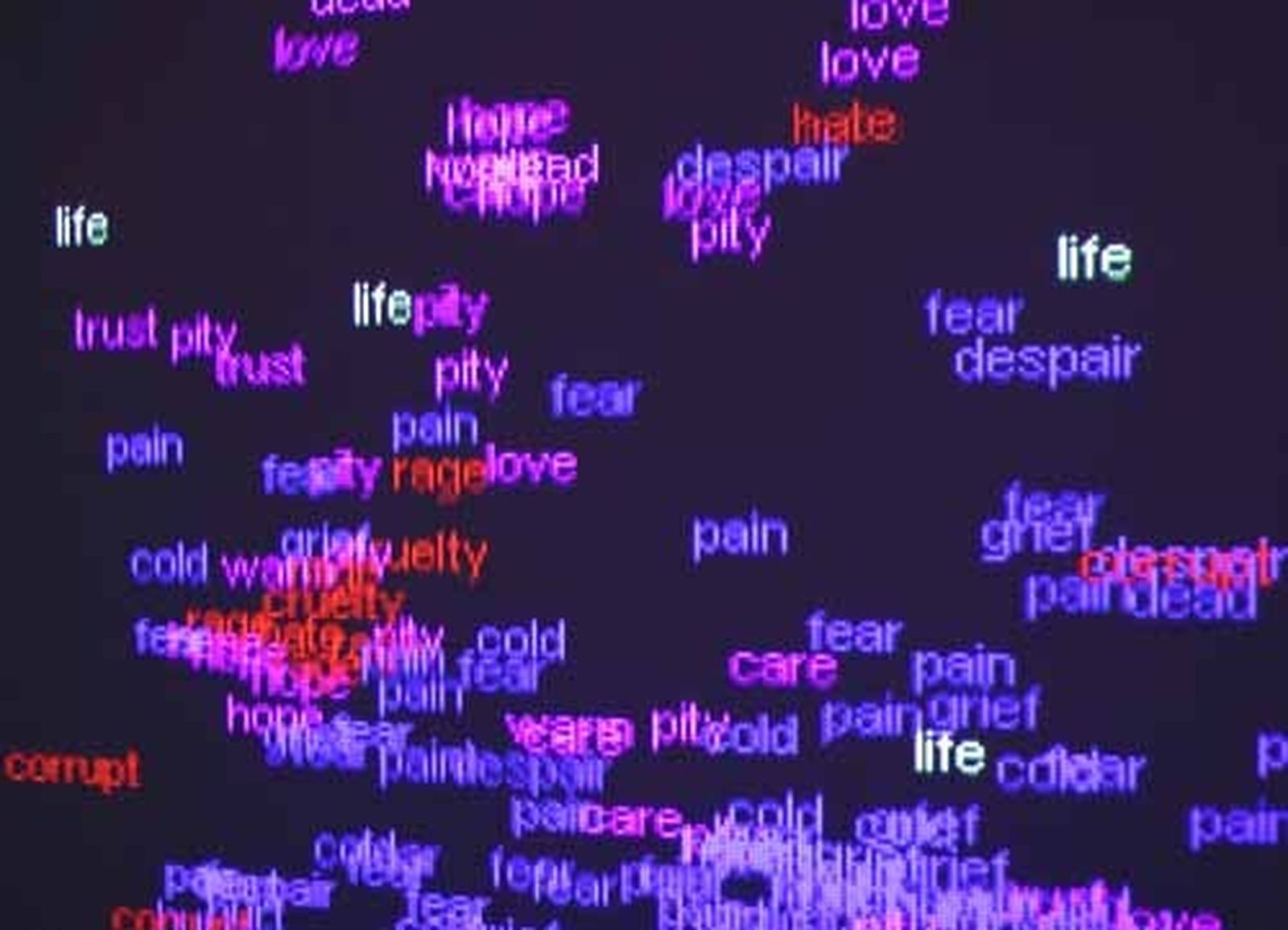 La obra 'Rage, love and despair' de Charles Sandison.