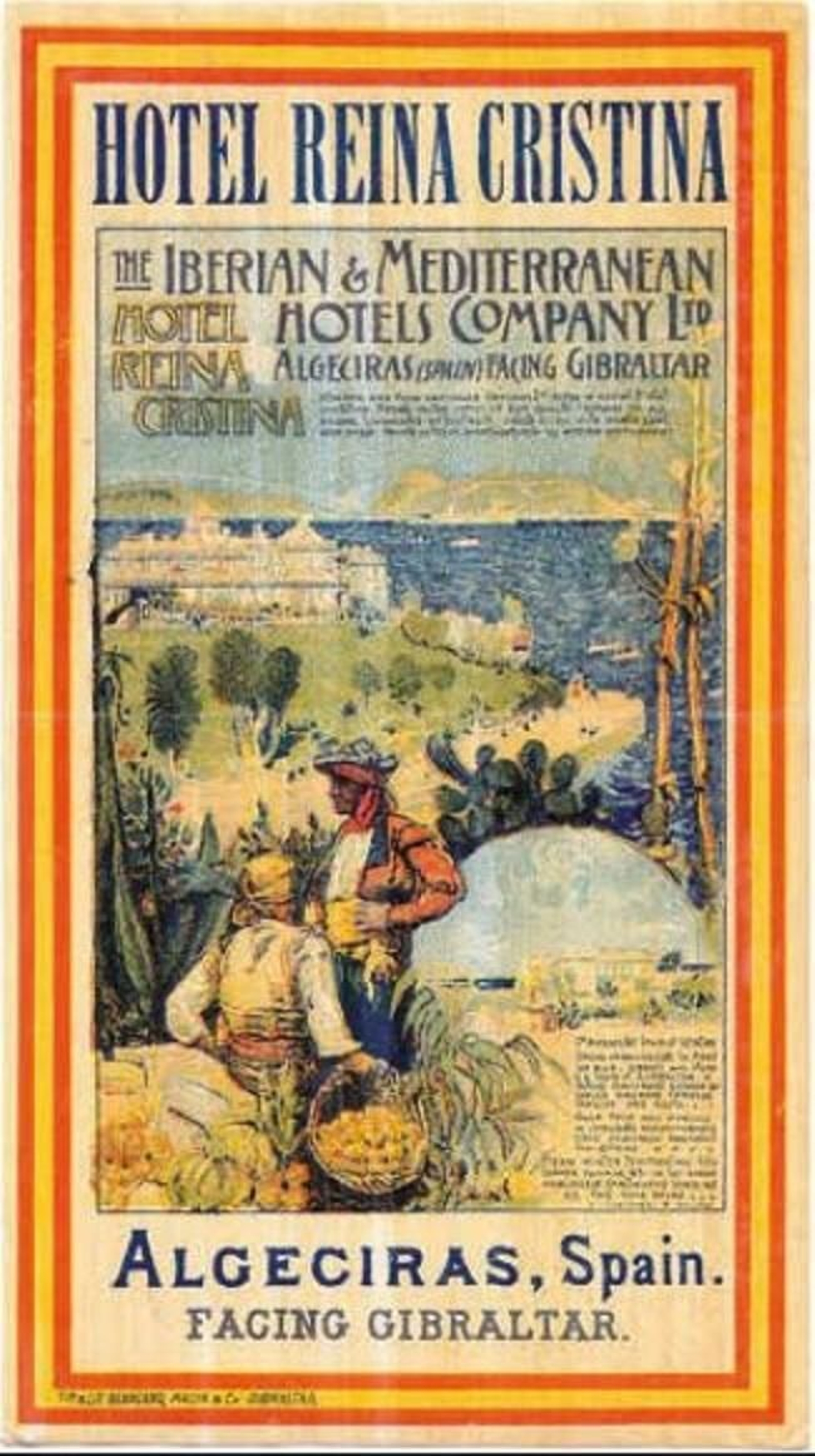 Cartel publicitario del Hotel Reina Cristina.