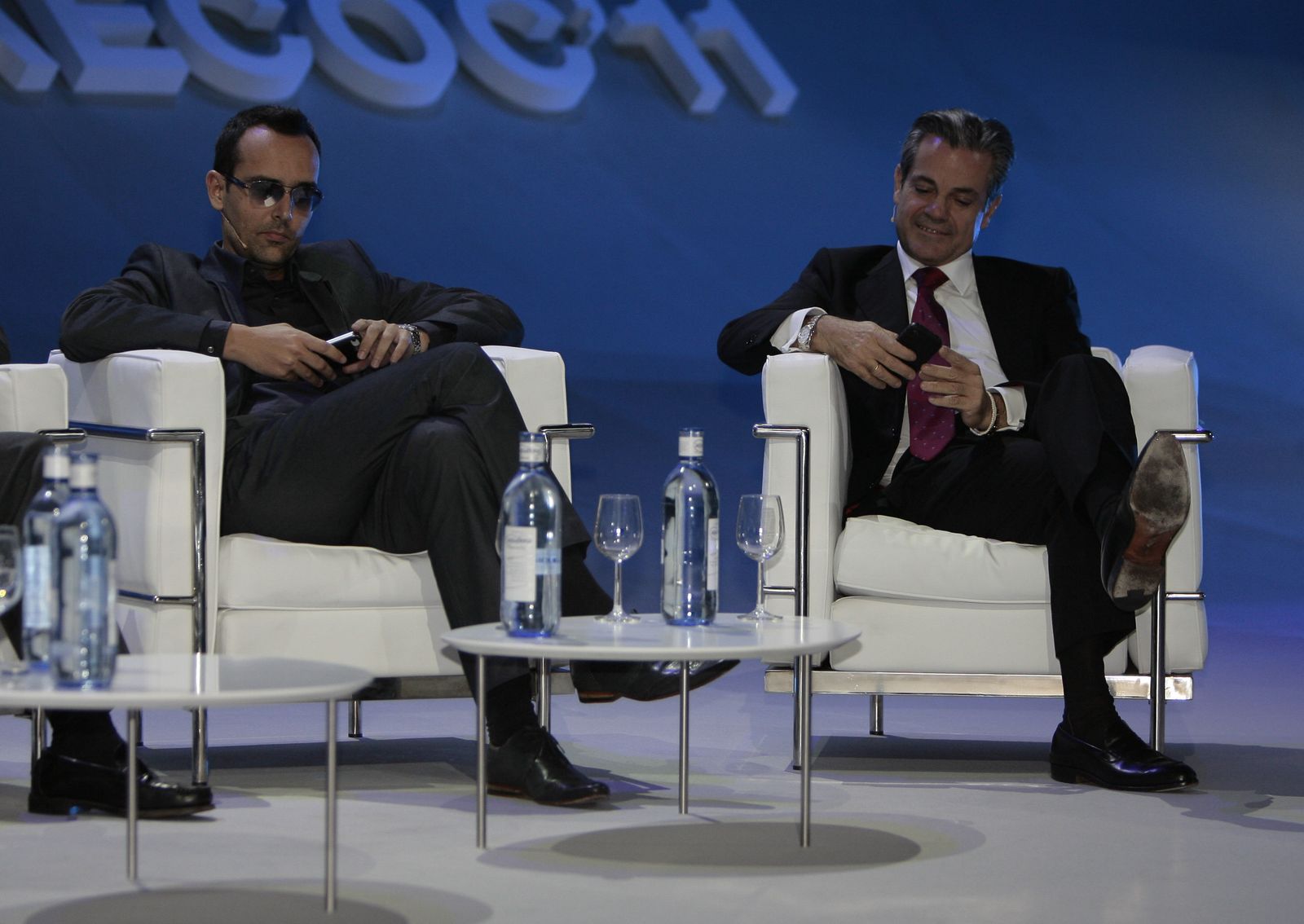 Marcos de Quinto en un congreso sobre marketing con Risto Mejide.