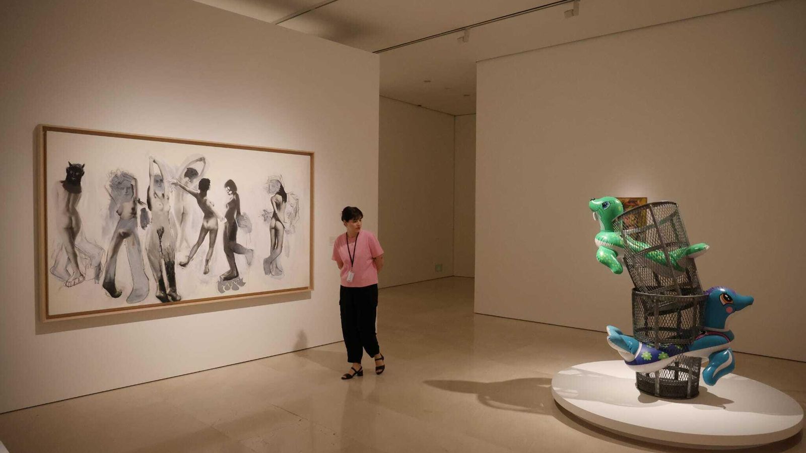 El lienzo de Richard Prince, que ya se pudo ver en Málaga, y la pieza de Jeff Koons. El lienzo de Richard Prince, que ya se pudo ver en Málaga, y la pieza de Jeff Koons.