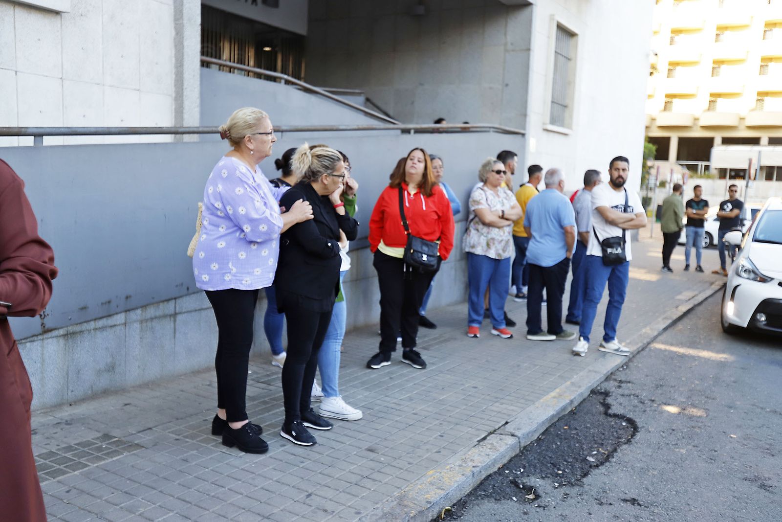 Llegada a los juzgados del detenido por el atropello mortal en Gibraleón