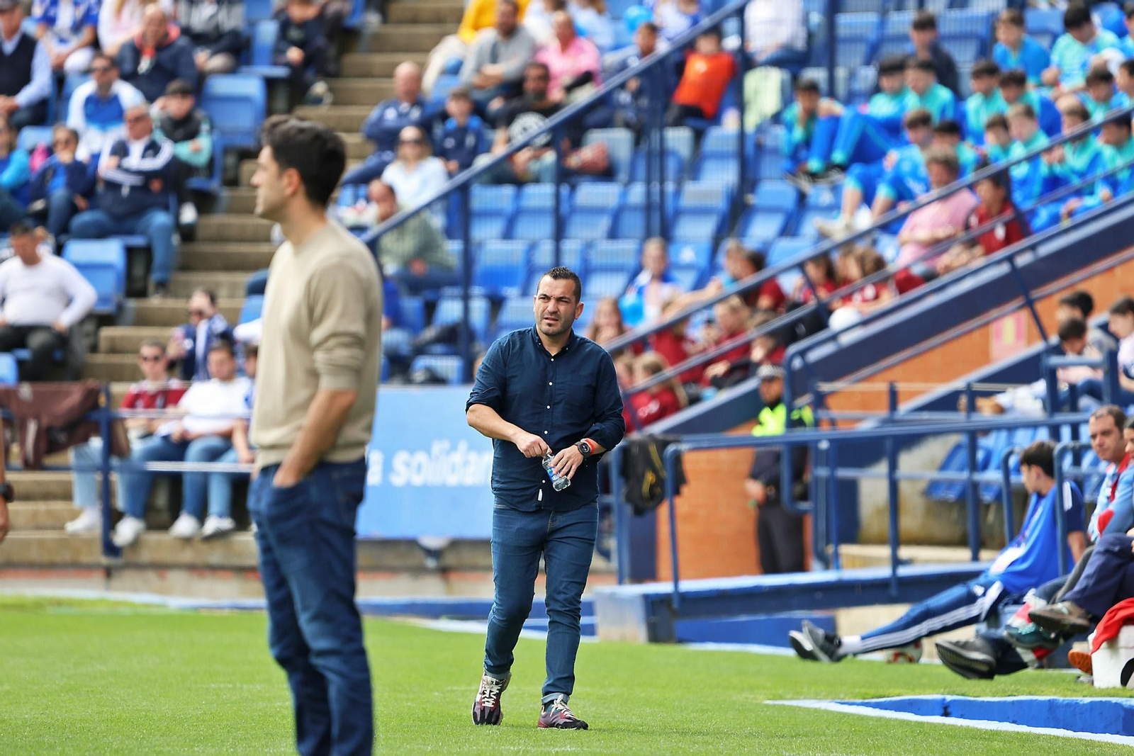 Adrián Hernández, la pasada temporada en la banda del Nuevo Colombino.
