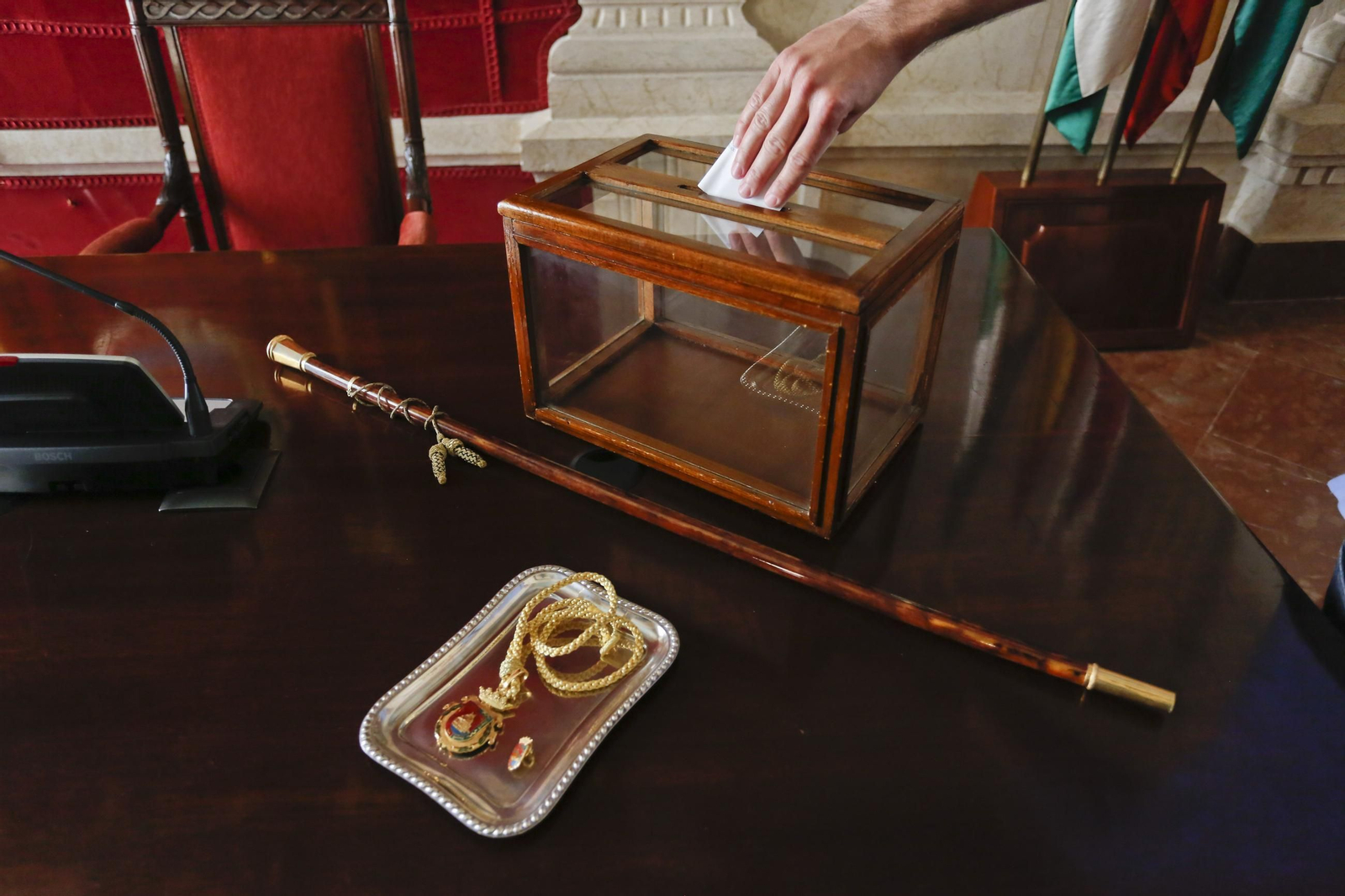 Un bastón de mando de un alcalde