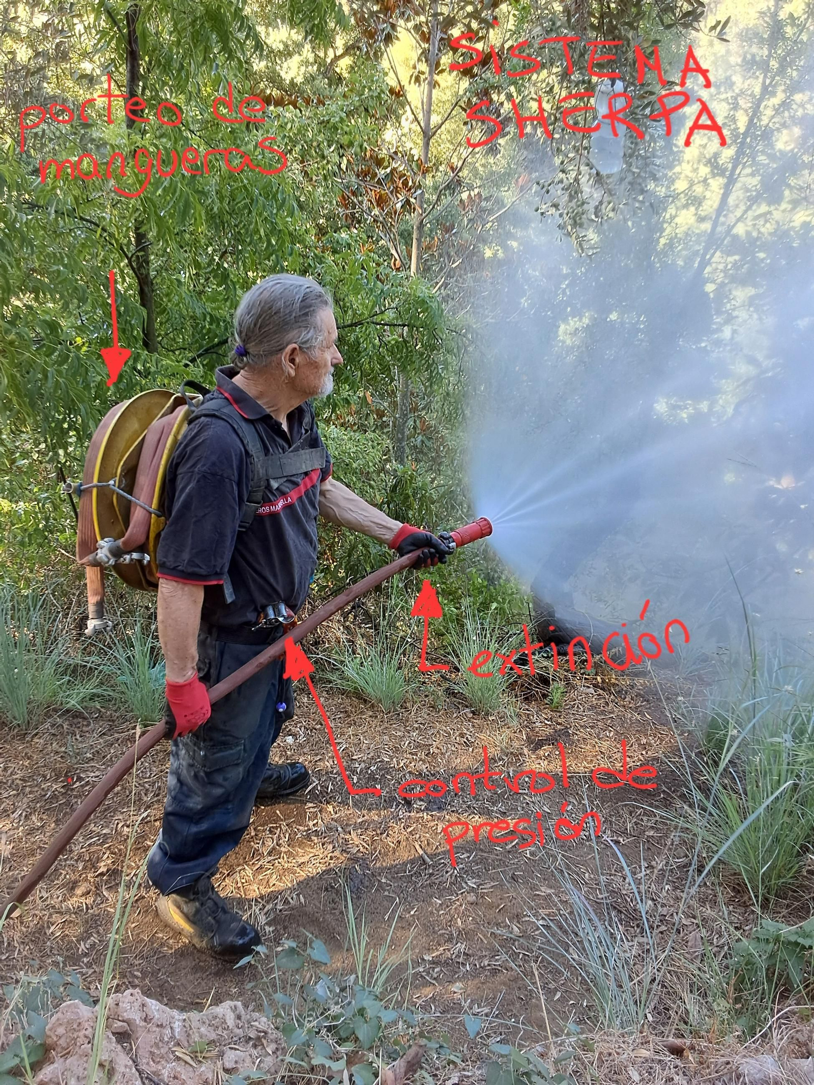 Pedro Mena con su equipo.