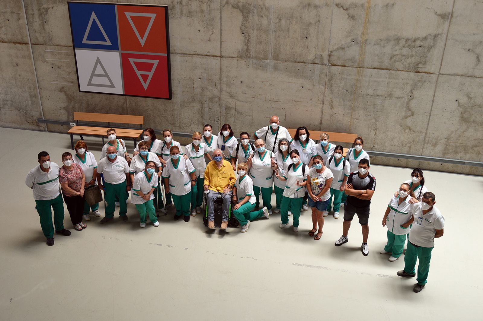 Trabajadores de la limpieza de Verdiblanca en la Universidad de Almería.