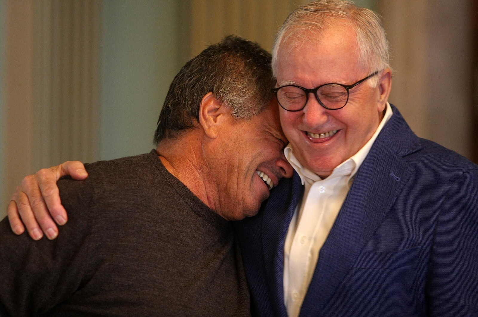 Imágenes de Luzardo y Alzugaray en su recepción en el Ayuntamiento de Huelva