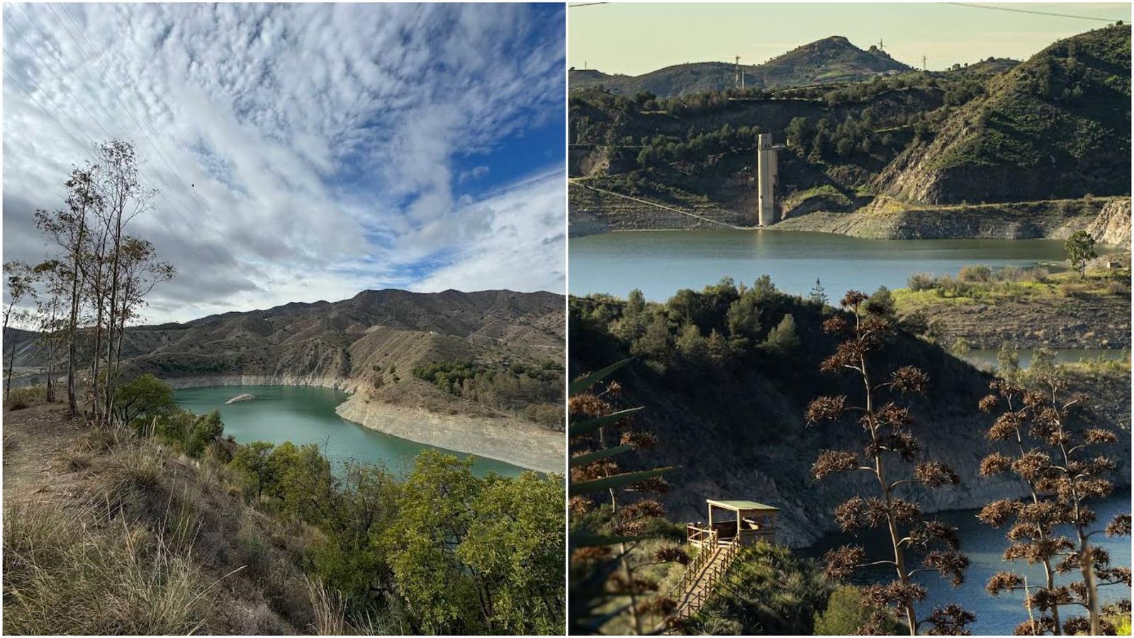 Panorámicas que dejan el sendero del embalse del Limonero.