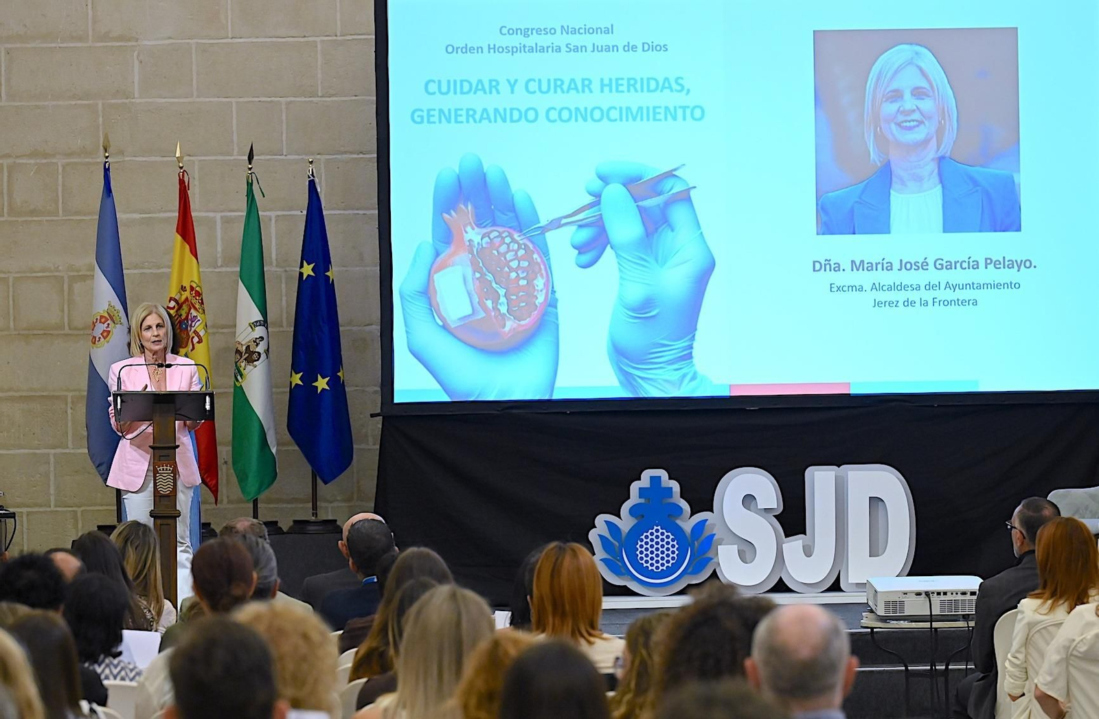 Un momento de la intervención de la alcaldesa en el Congreso.