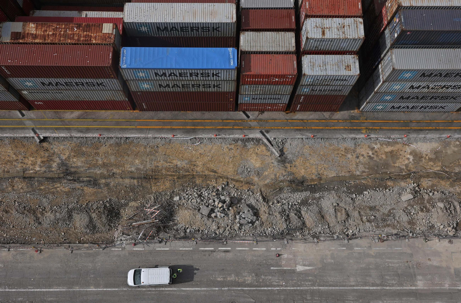 Fotos del proyecto de asfaltado de APM Terminals Algeciras.