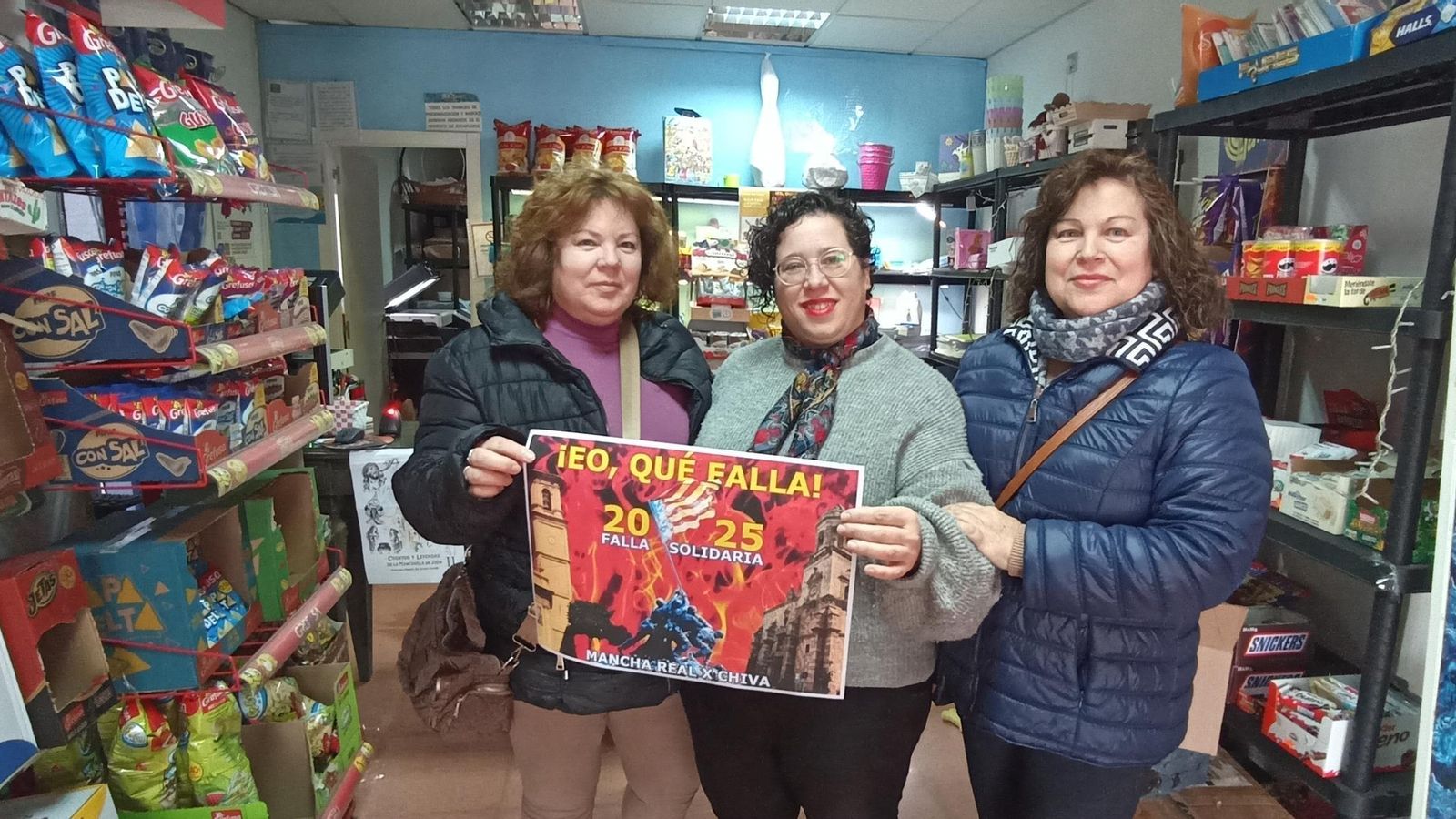 Comerciantes de Mancha Real en pro de la causa.