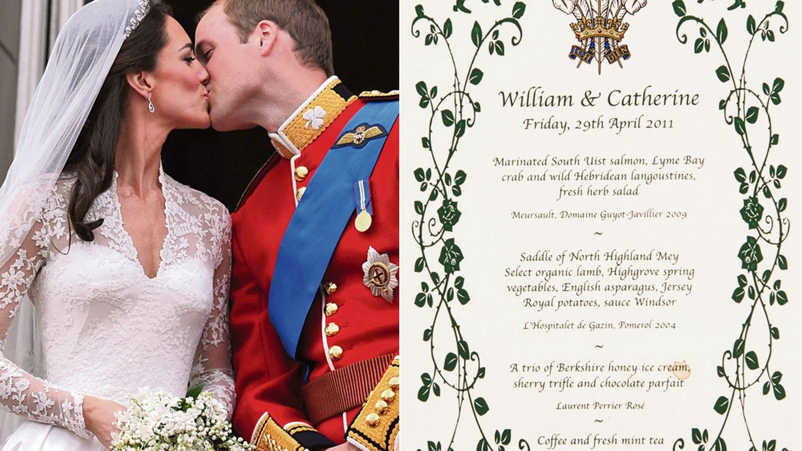 Sherry Trifle en el menú de la boda de los duques de Cambridge.
