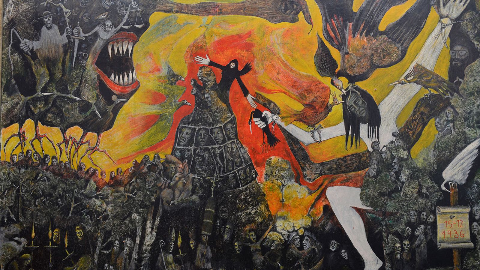 'La Víctima', 1978. Técnica mixta sobre tabla.