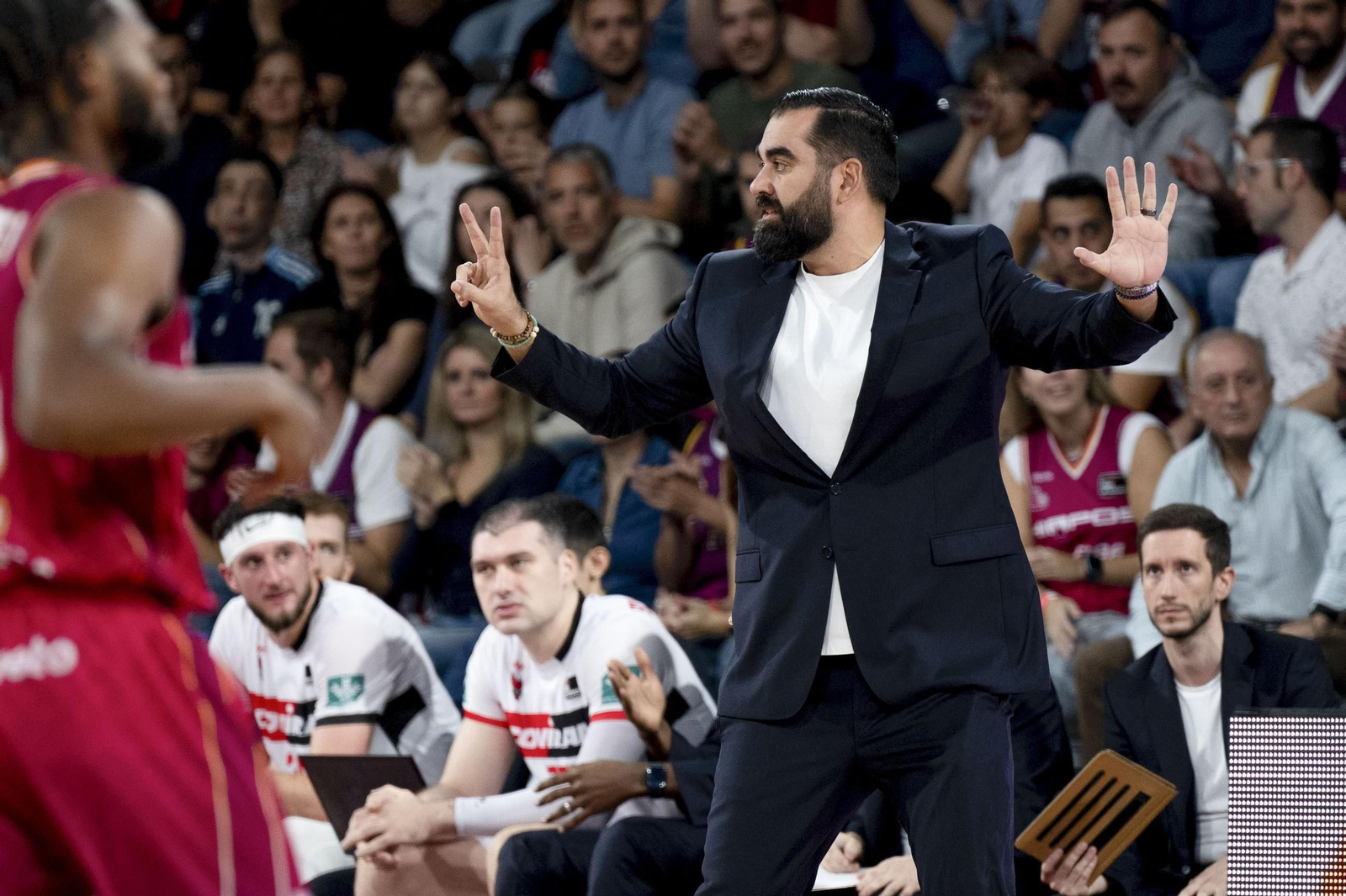 Ramón Díaz, durante el partido de este sabado en Lleida