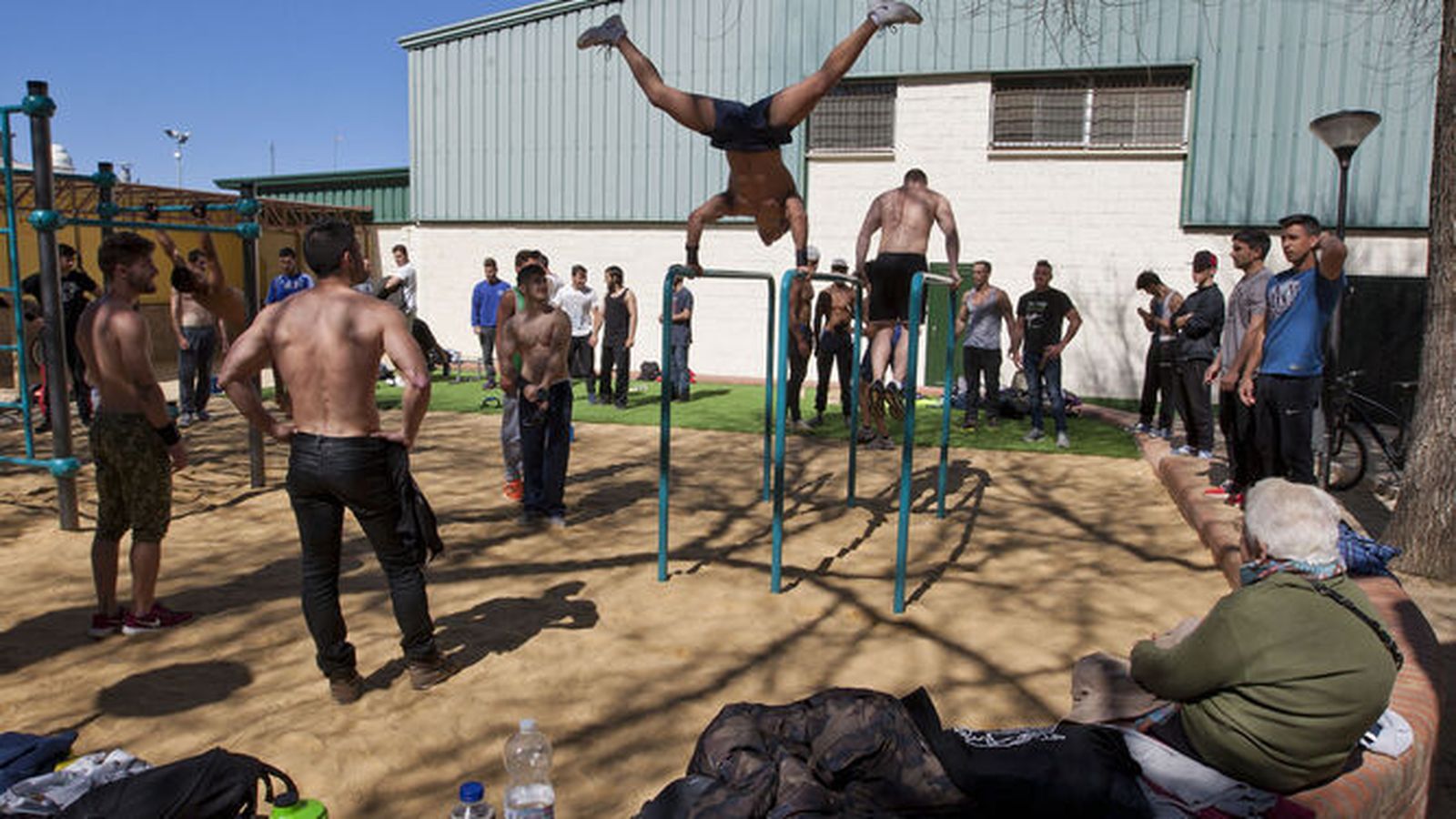 Exhibición de calistenia en el Parque, en una imagen de archivo.