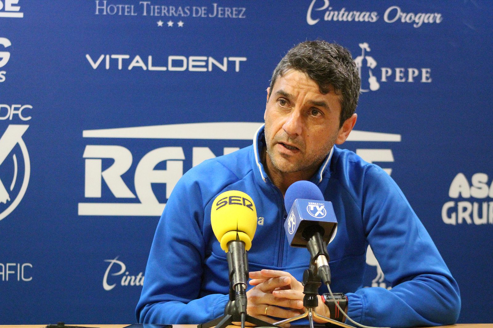 Masegosa, en la sala de prensa de Chapín.