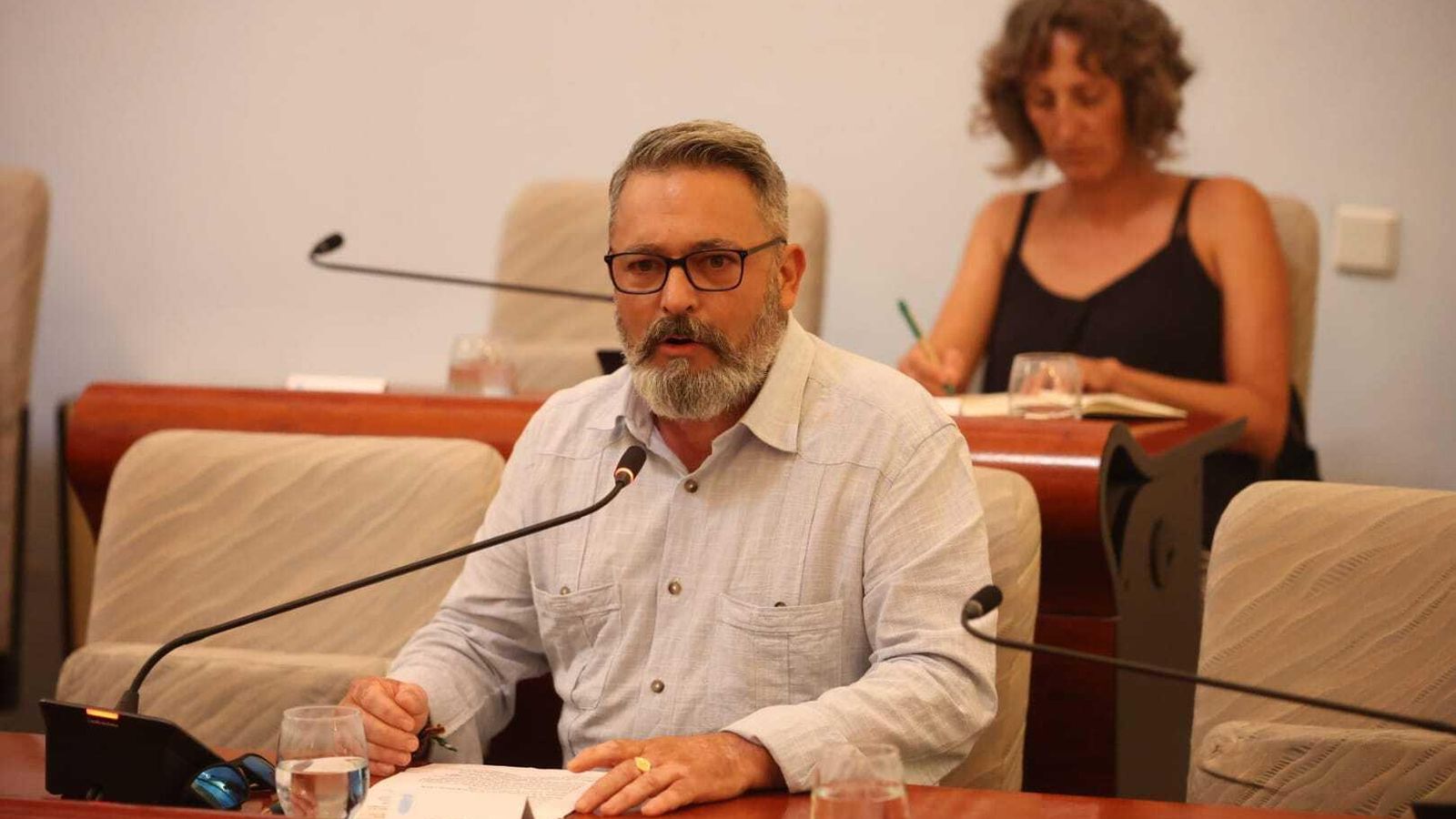 Rubén Pérez, durante su intervención en el pleno.