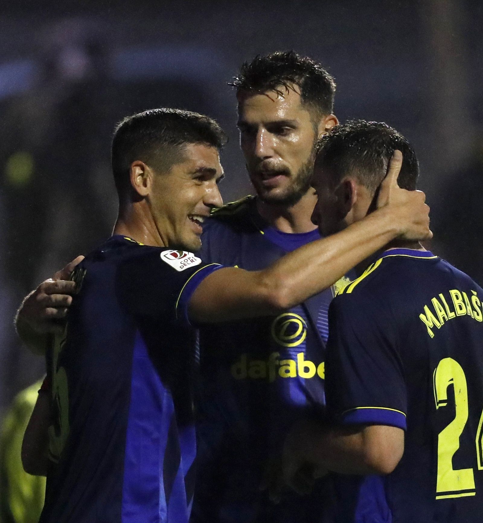Garrido celebra su gol contra el Ribadumia.
