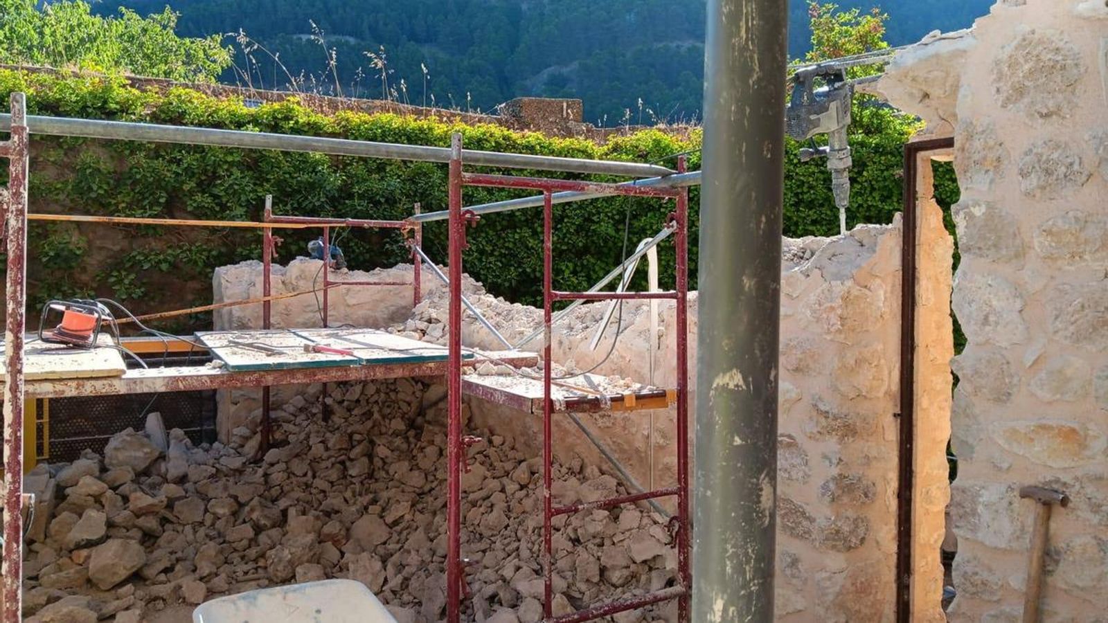 Imagen de las intervenciones en el interior del castillo.