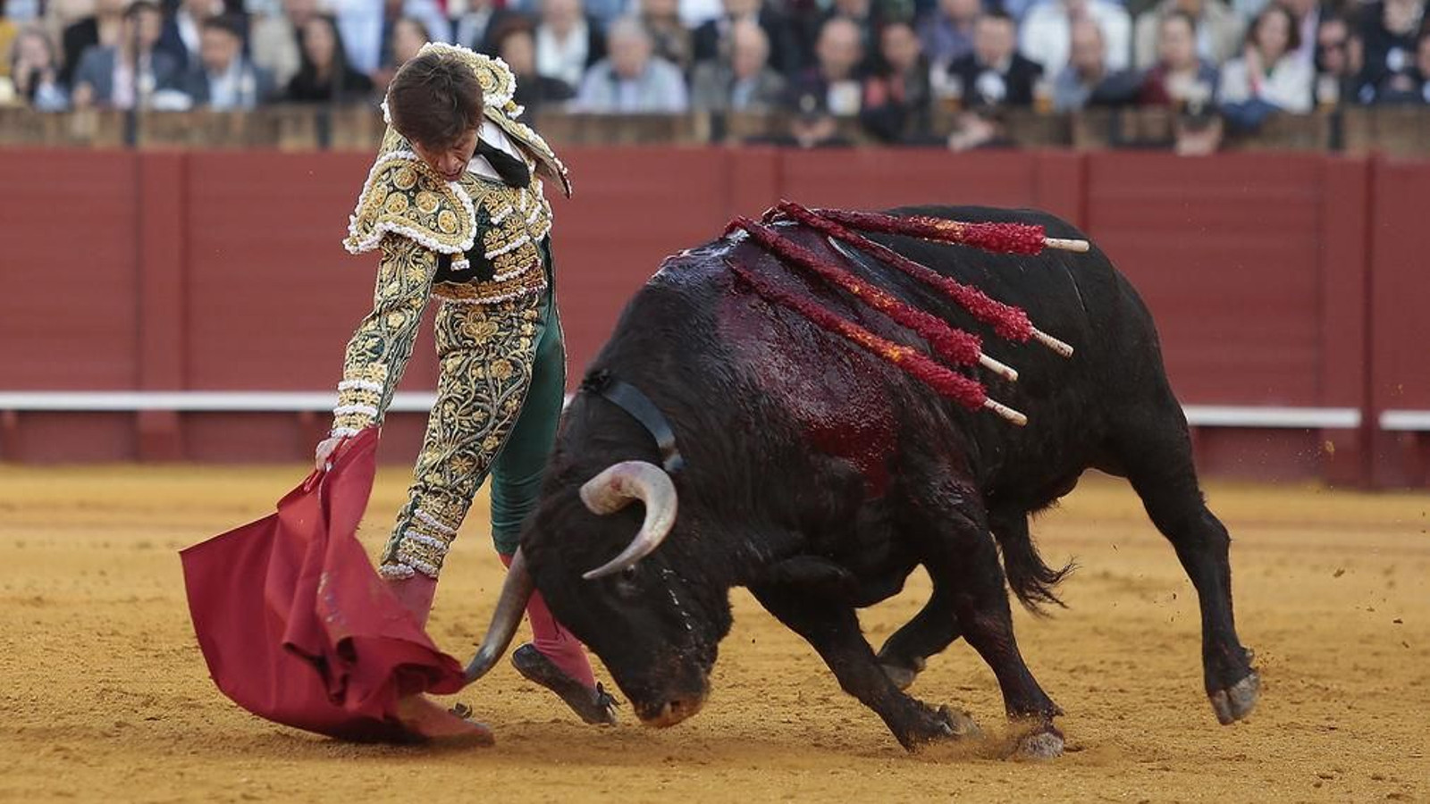 'Orgullito', durante la lidia en la Feria de Abril