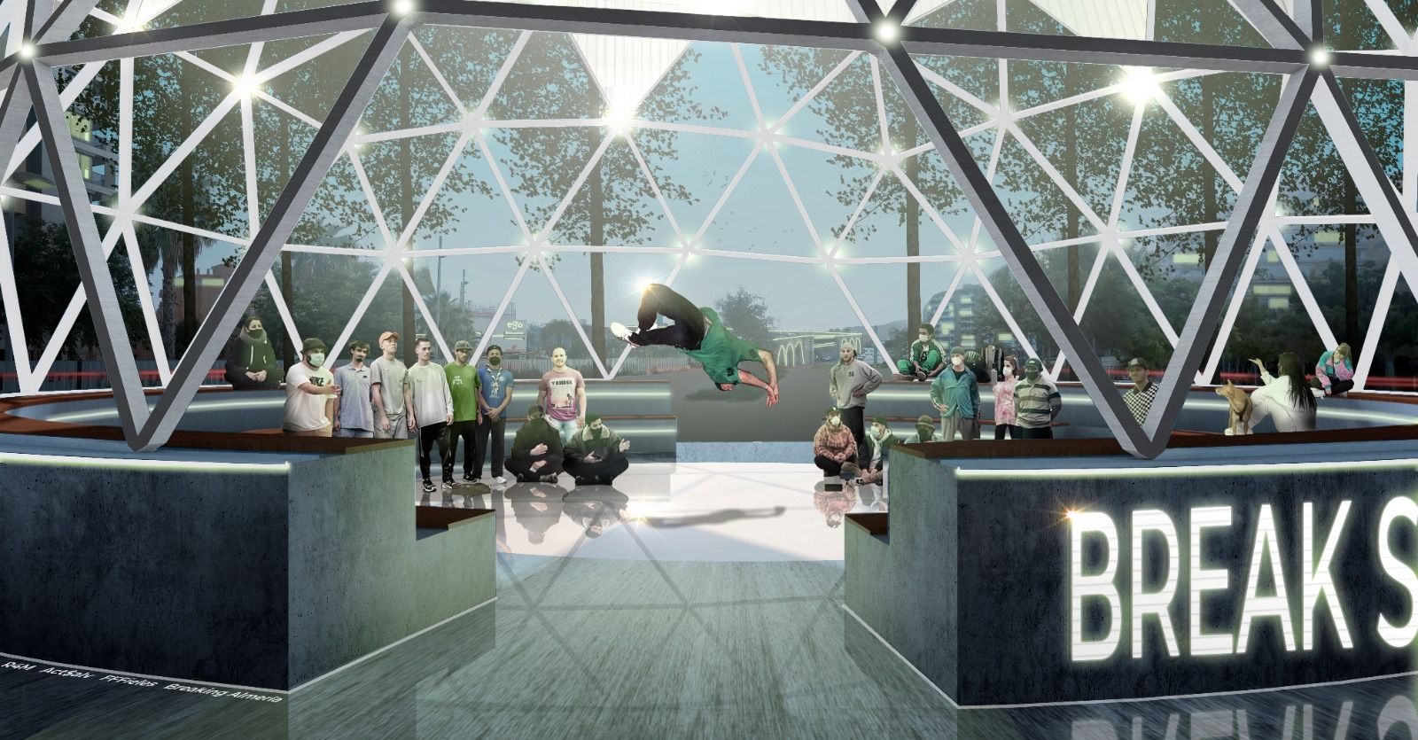 Diseño de Ferrer Arquitectos para esta estación de breakdance