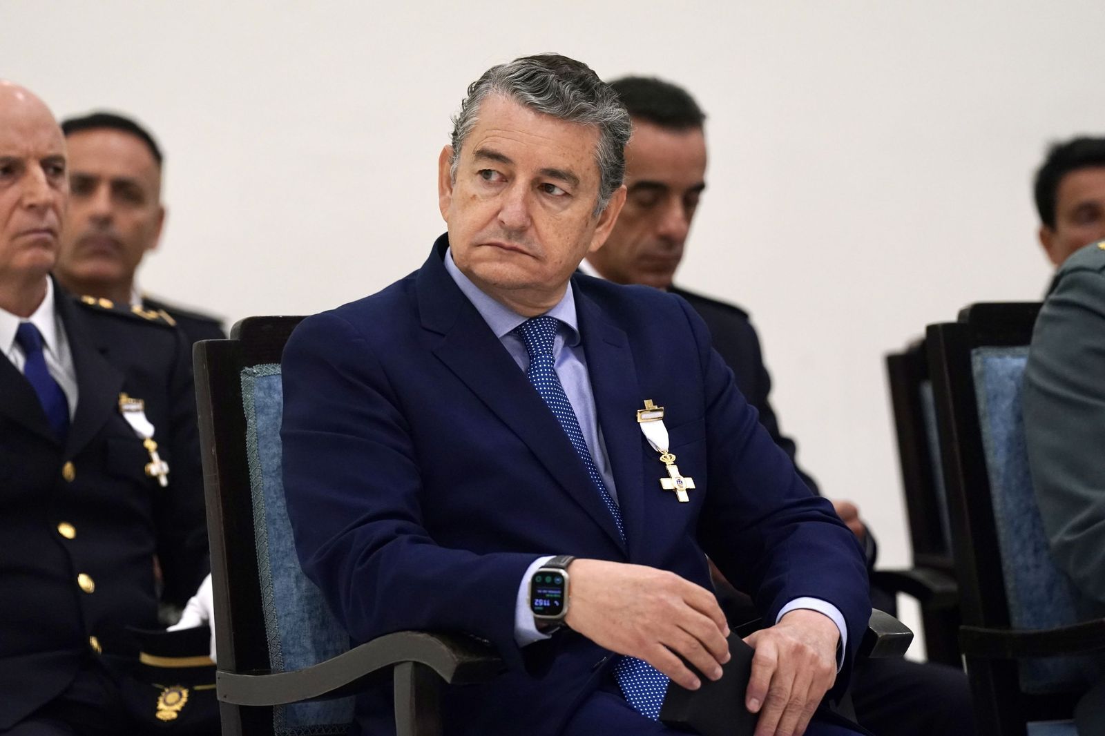 Antonio Sanz en los actos organizados por la Policía Local de Estepona por la festividad de los Santos Patronos.