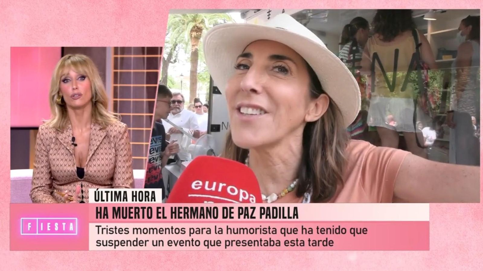 La noticia del fallecimiento del hermano de Paz Padilla, Luis Padilla, en 'Fiesta' en Telecinco La noticia del fallecimiento del hermano de Paz Padilla, Luis Padilla, en 'Fiesta' en Telecinco
