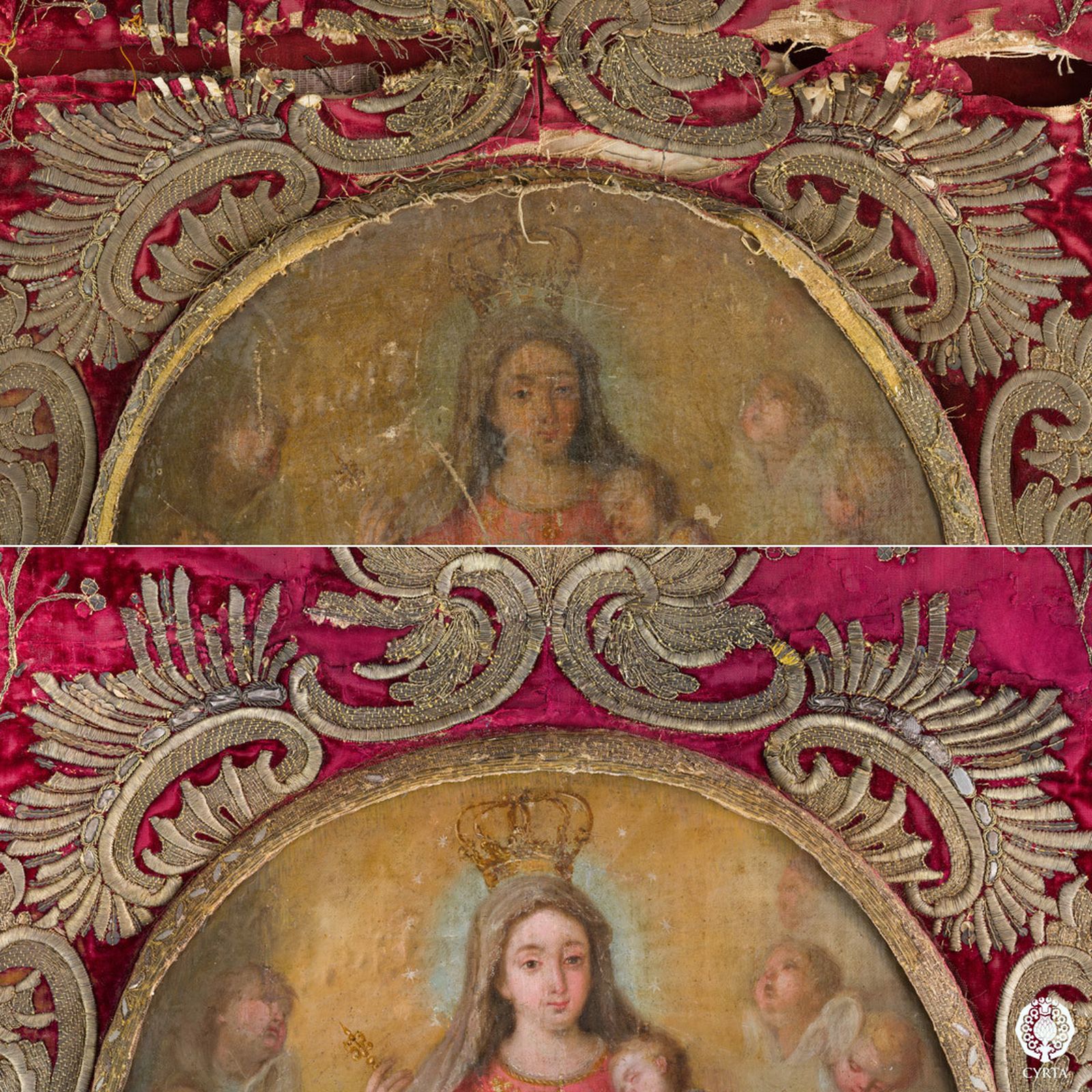 Comparativa del Simpecado tras la restauración