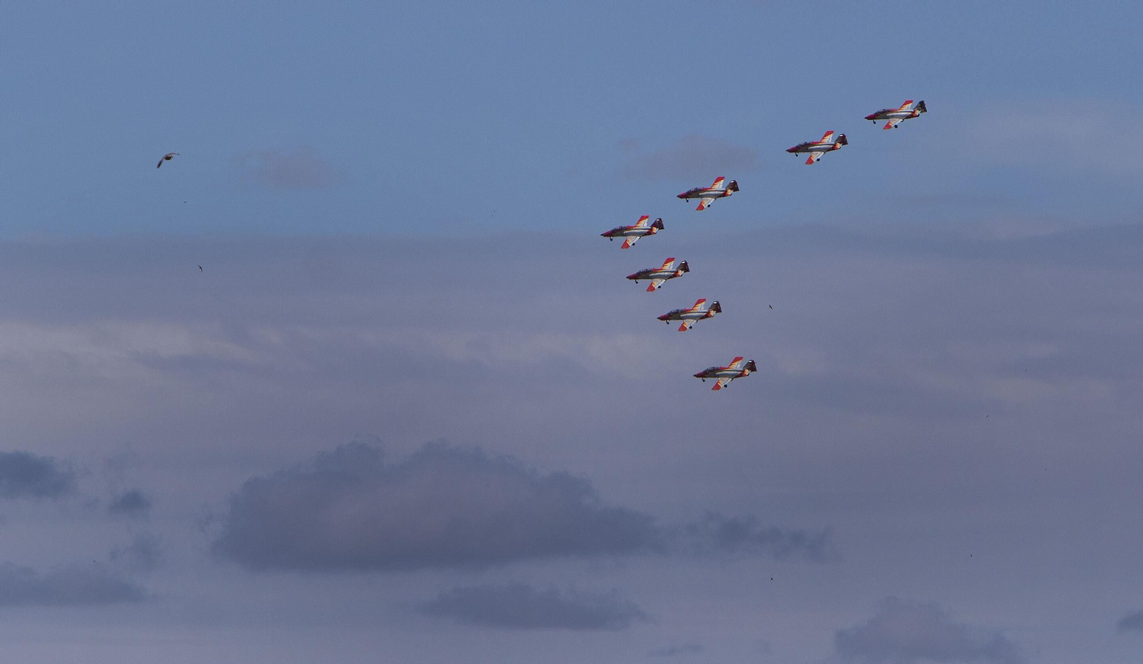 Espectaculares fotos de las acrobacias de la Patrulla Águila: cuatro décadas surcando los cielos