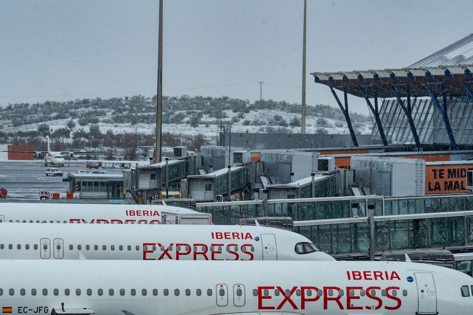 Imágenes de la nevada que ha dejado la borrasca Kristin en Madrid capital