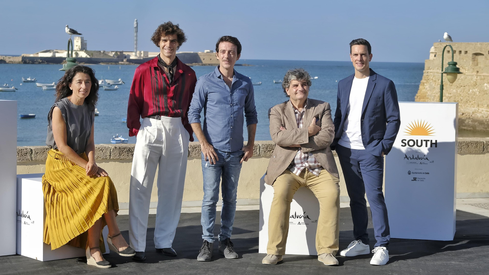 Imágenes del photocall de La Caleta en el South Series Festival de Cádiz: Víctor Clavijo, Jon González y Melanie Olivares entre las estrellas del martes