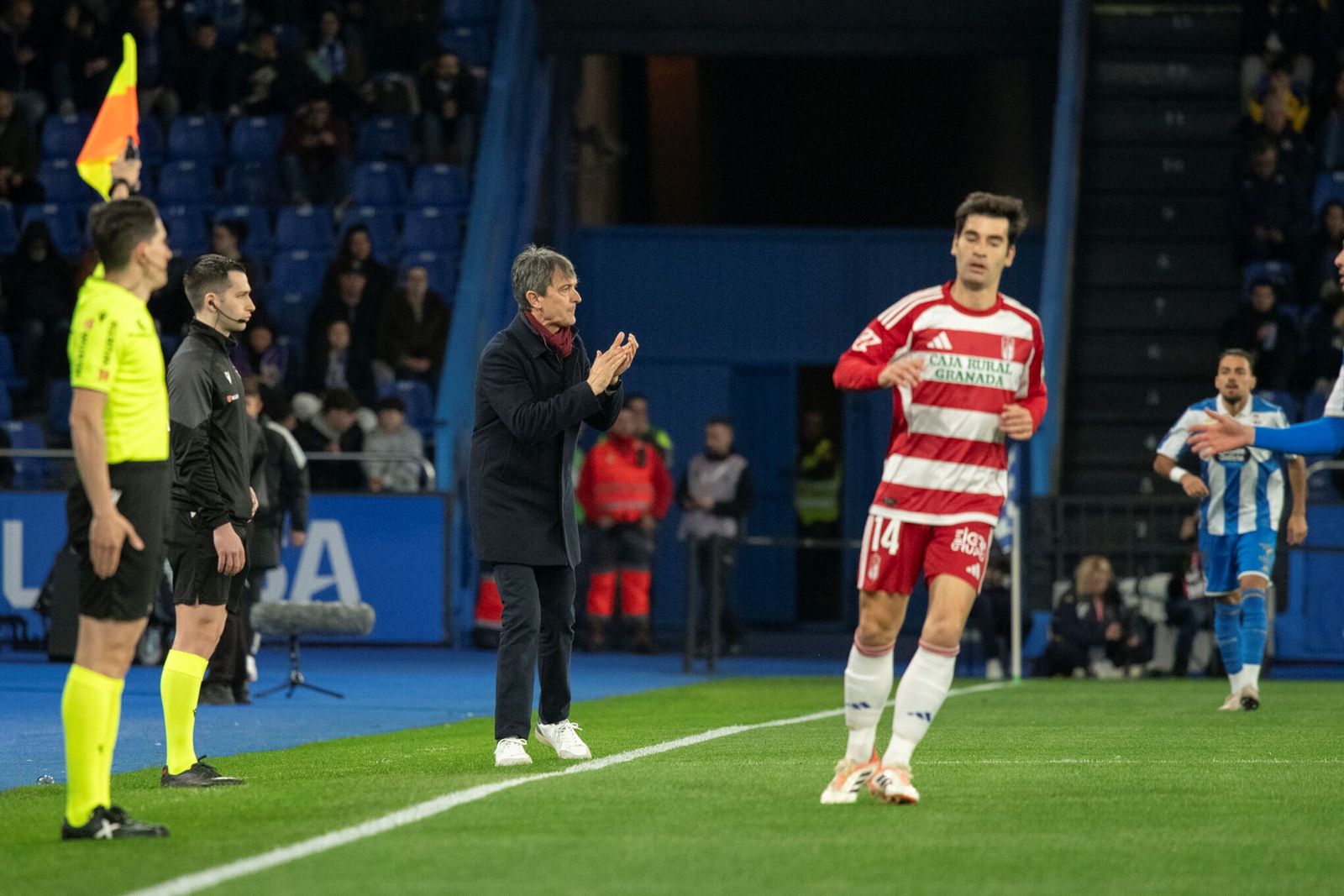 Pacheta y Trigueros durante el partido ante el Deportivo