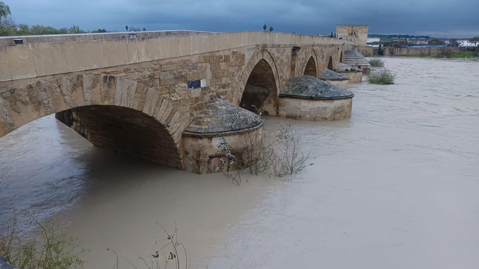 El cauce del Guadalquivir, a su paso por el Puente Romano en Córdoba. El cauce del Guadalquivir, a su paso por el Puente Romano en Córdoba.